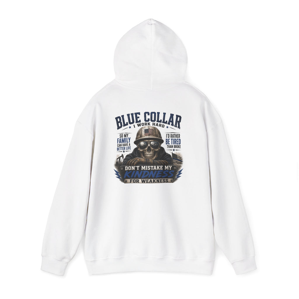 Skull Worker Hoodie – "Don't Mistake My Hard Work for Weakness" Graphic Hooded Sweatshirt