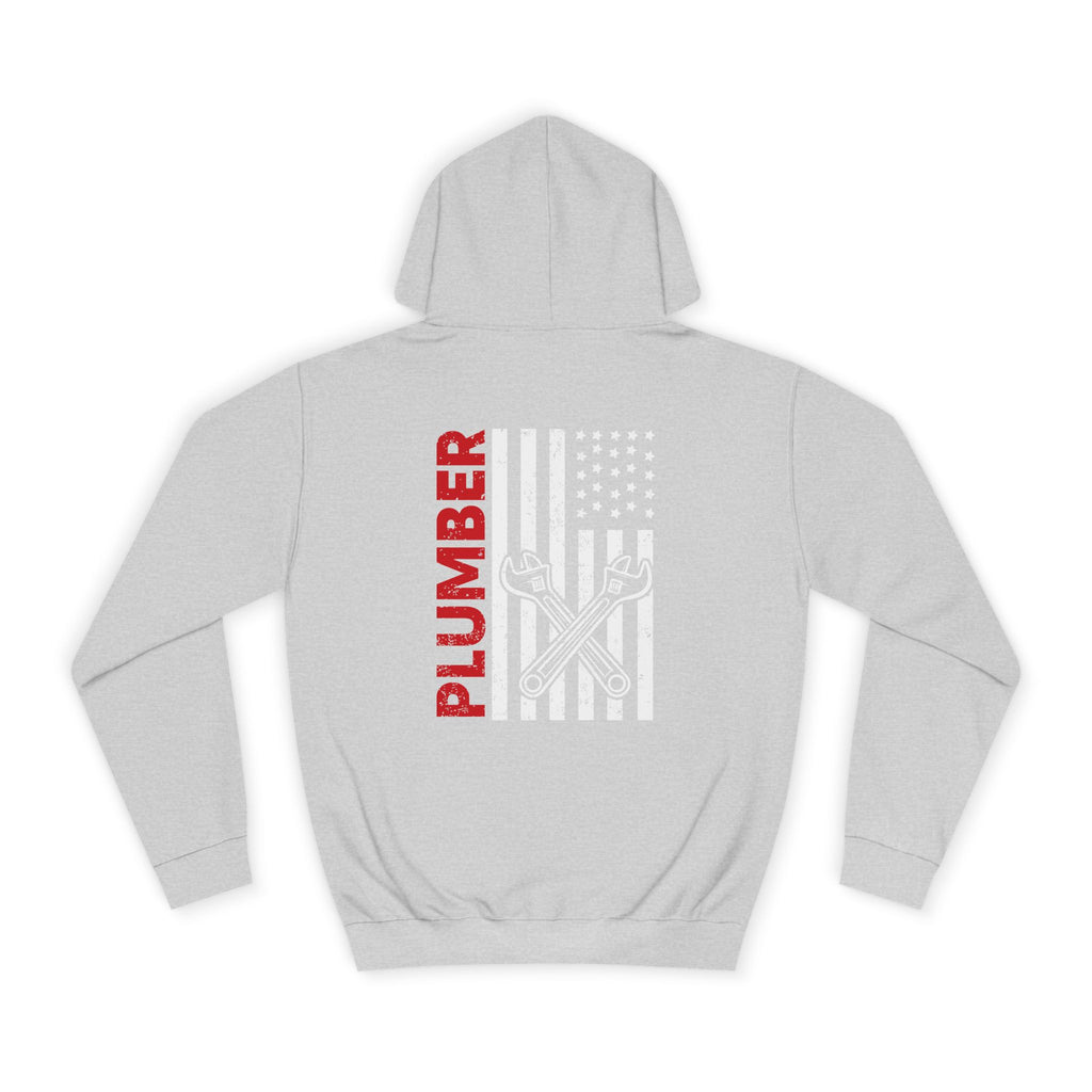 Plumber Flag Hoodie — Tradesman American Flag Plumbing Wrench Hoodie