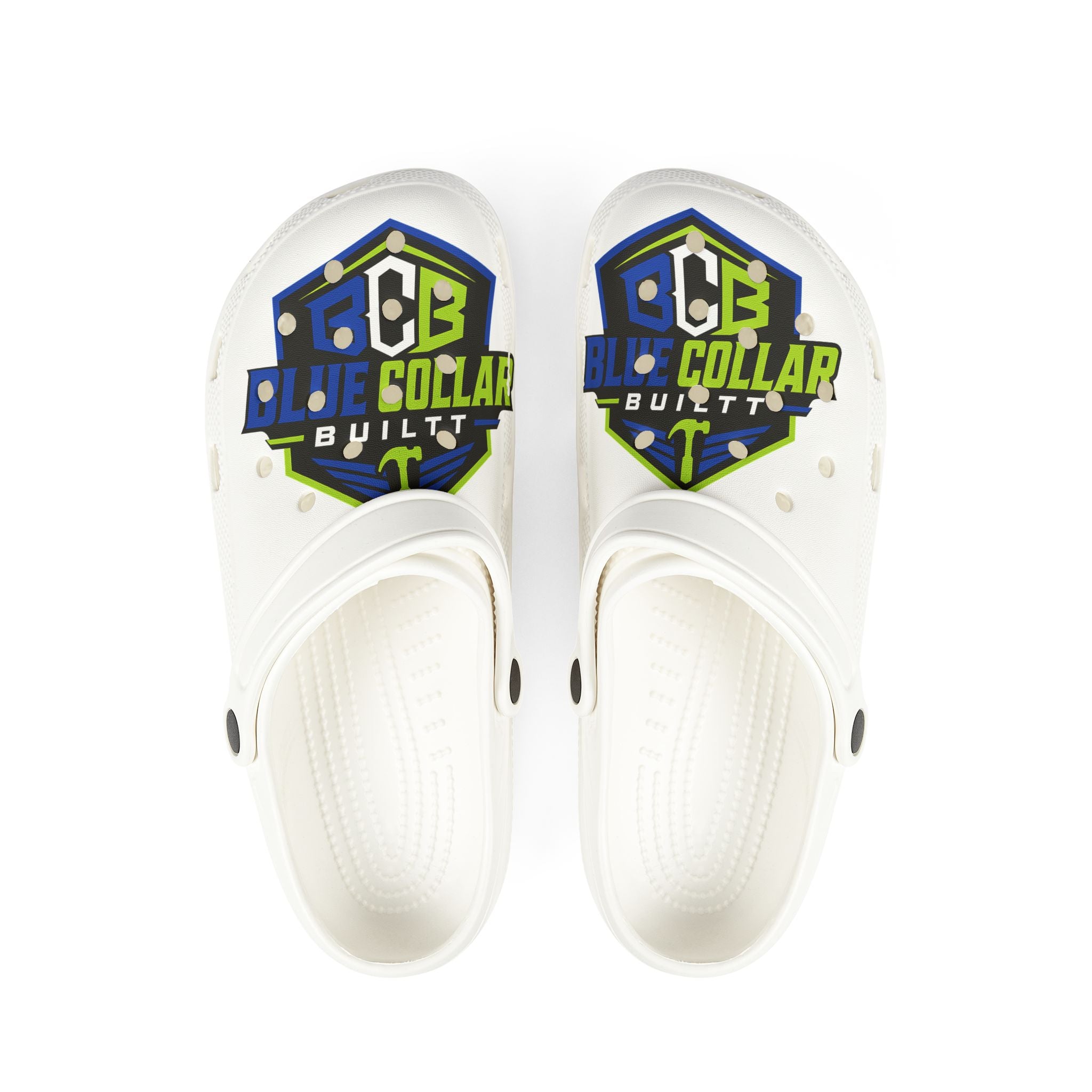 Built to Climb EVA Foam Clogs — Blue Collar Logo Slip-On Shoes