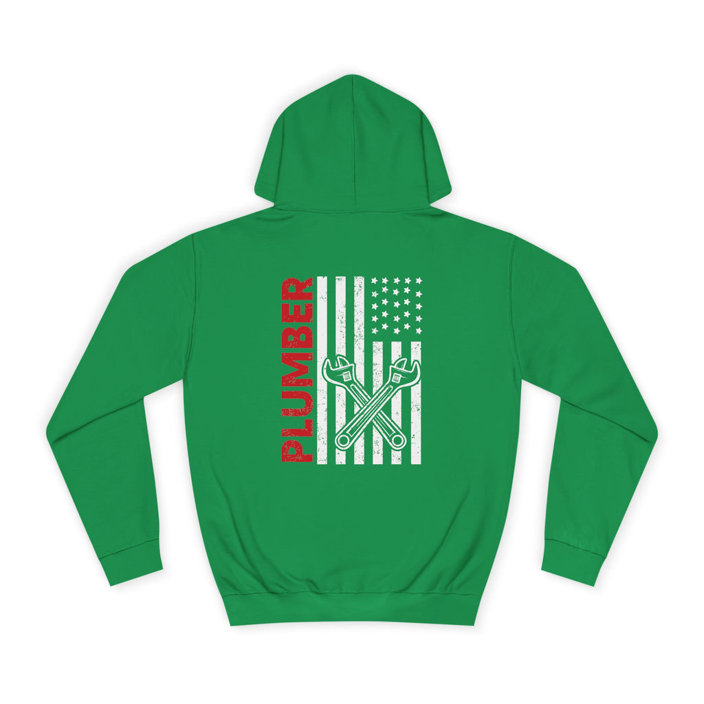 Plumber Flag Hoodie — Tradesman American Flag Plumbing Wrench Hoodie
