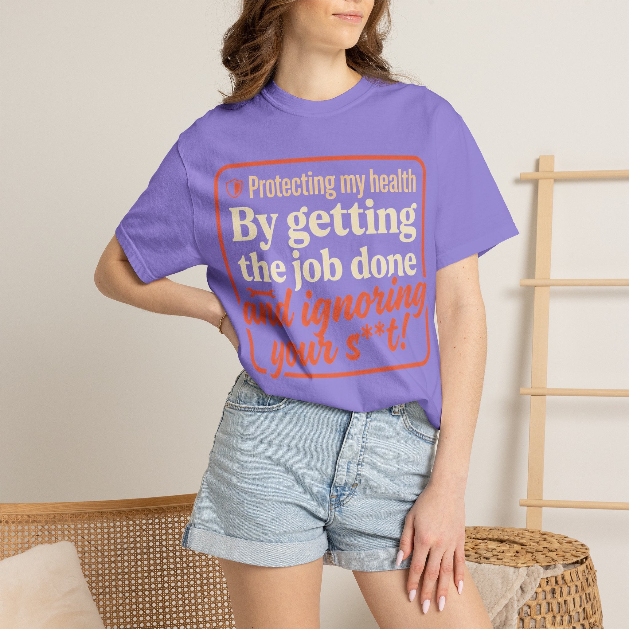 Blue Collar Built T-Shirt — "Protecting My Health By Getting The Job Done" Workwear Tee