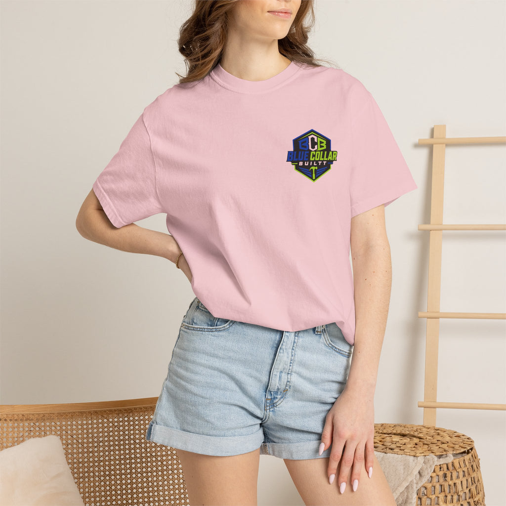 Blue Collar Dollar T-Shirt — "Livin' On That Blue Collar Dollar" Skull & Hard Hat Workwear Tee
