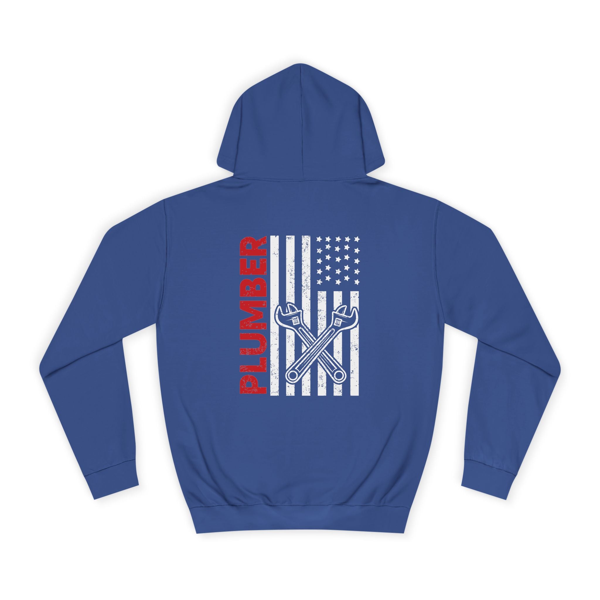 Plumber Flag Hoodie — Tradesman American Flag Plumbing Wrench Hoodie