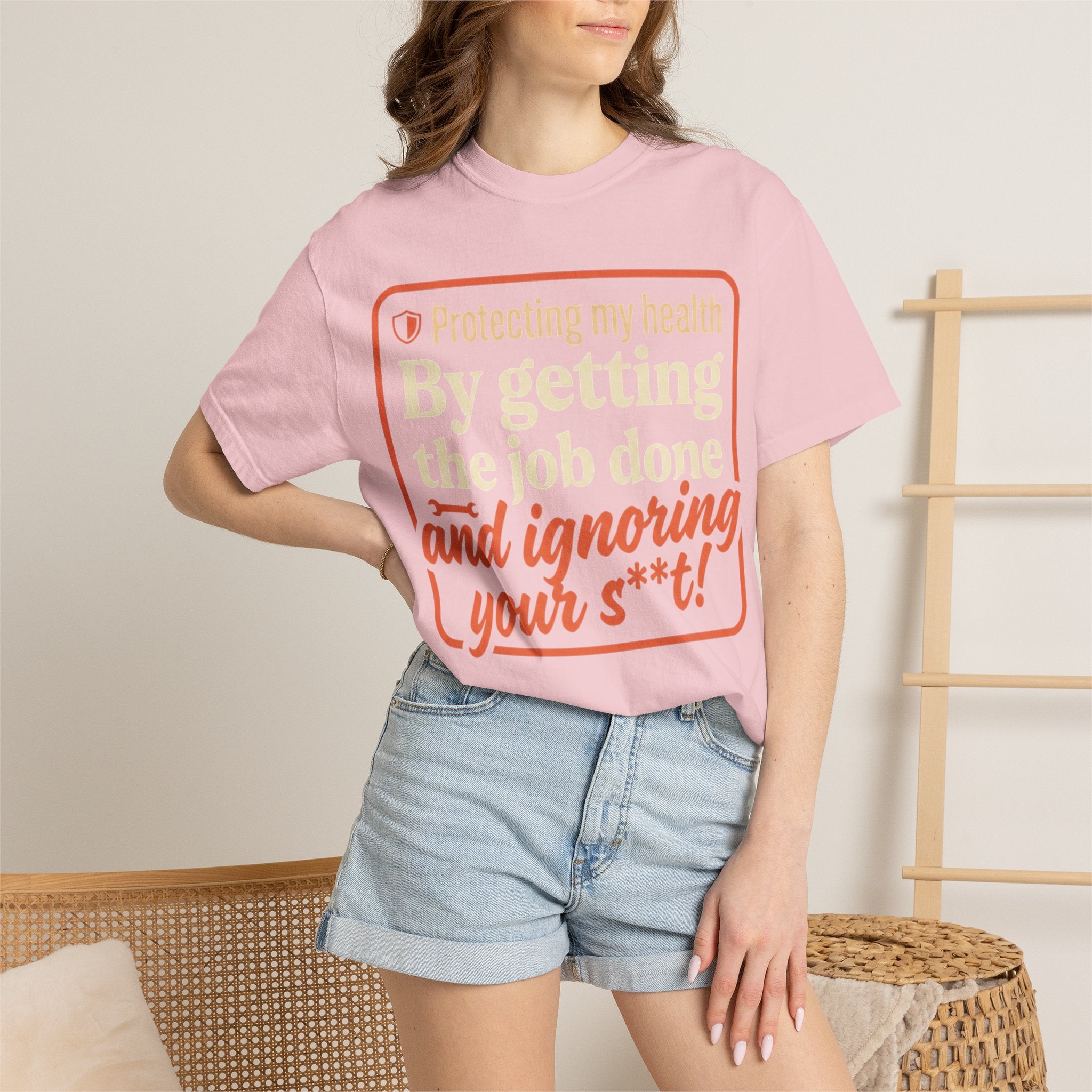Blue Collar Built T-Shirt — "Protecting My Health By Getting The Job Done" Workwear Tee