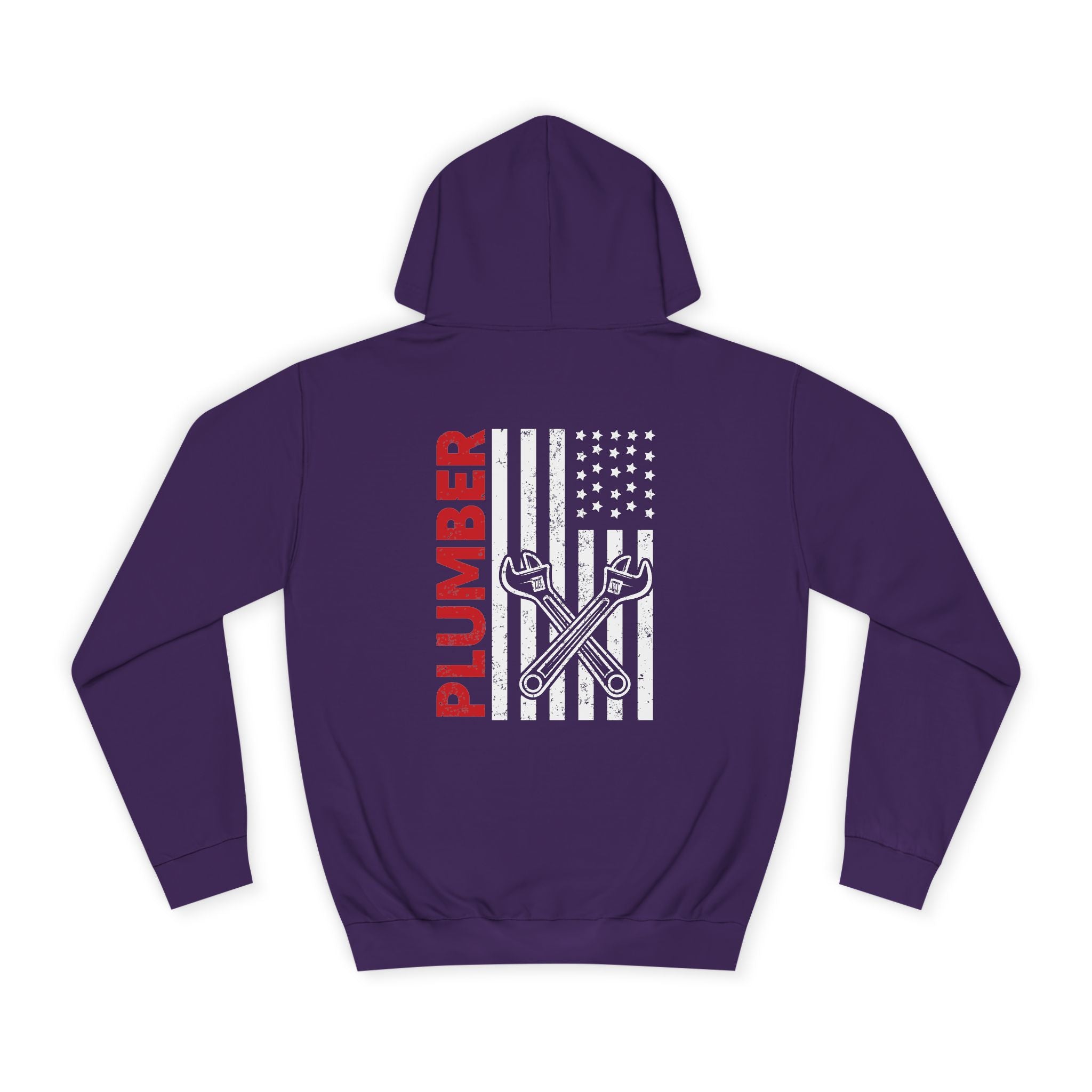 Plumber Flag Hoodie — Tradesman American Flag Plumbing Wrench Hoodie