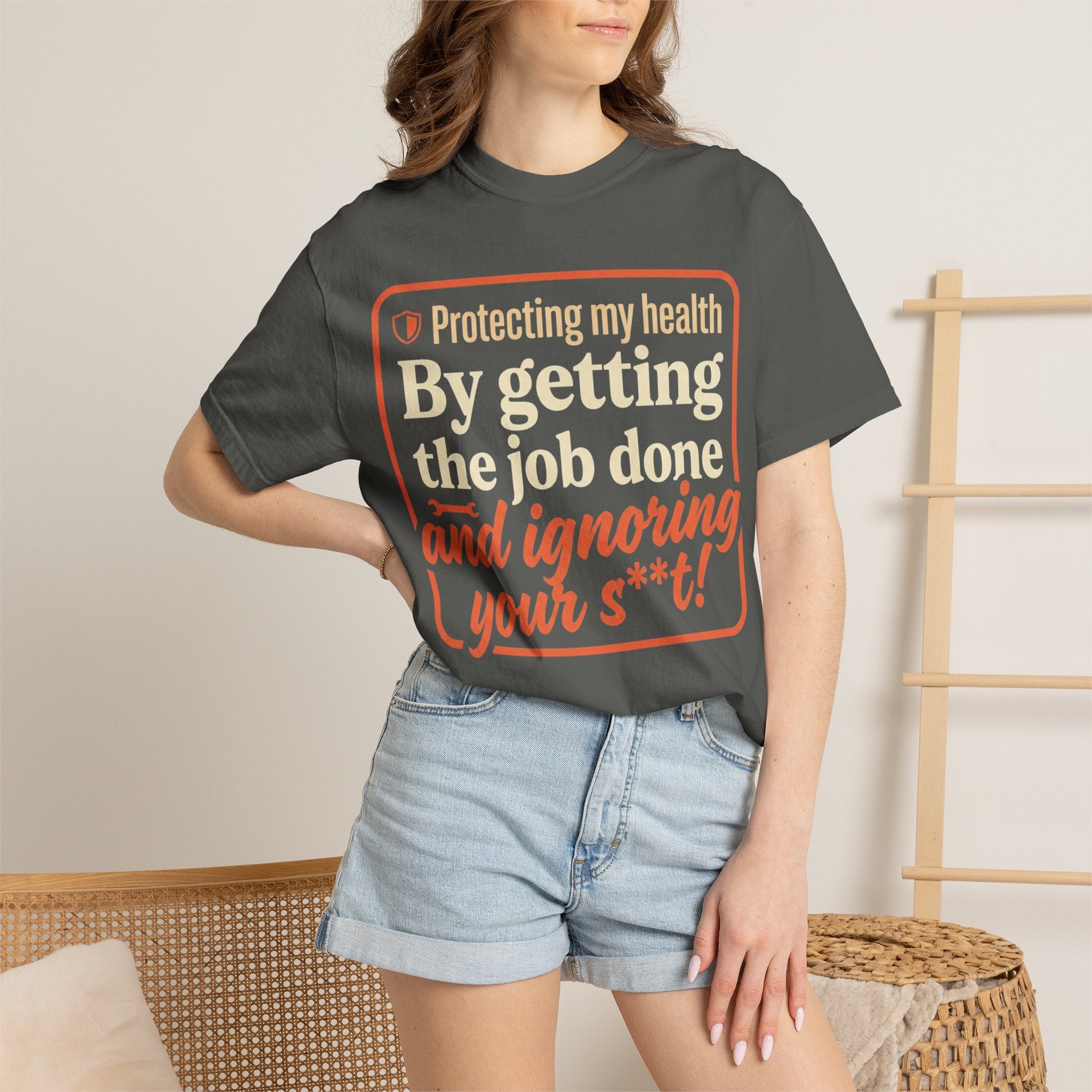 Blue Collar Built T-Shirt — "Protecting My Health By Getting The Job Done" Workwear Tee