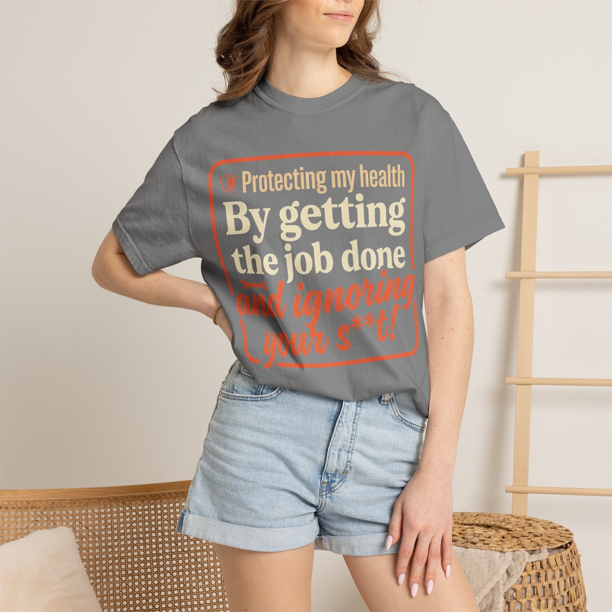 Blue Collar Built T-Shirt — "Protecting My Health By Getting The Job Done" Workwear Tee