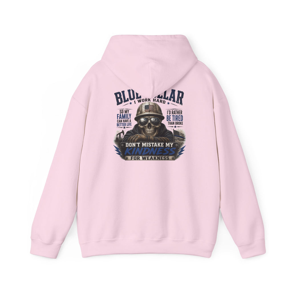 Skull Worker Hoodie – "Don't Mistake My Hard Work for Weakness" Graphic Hooded Sweatshirt