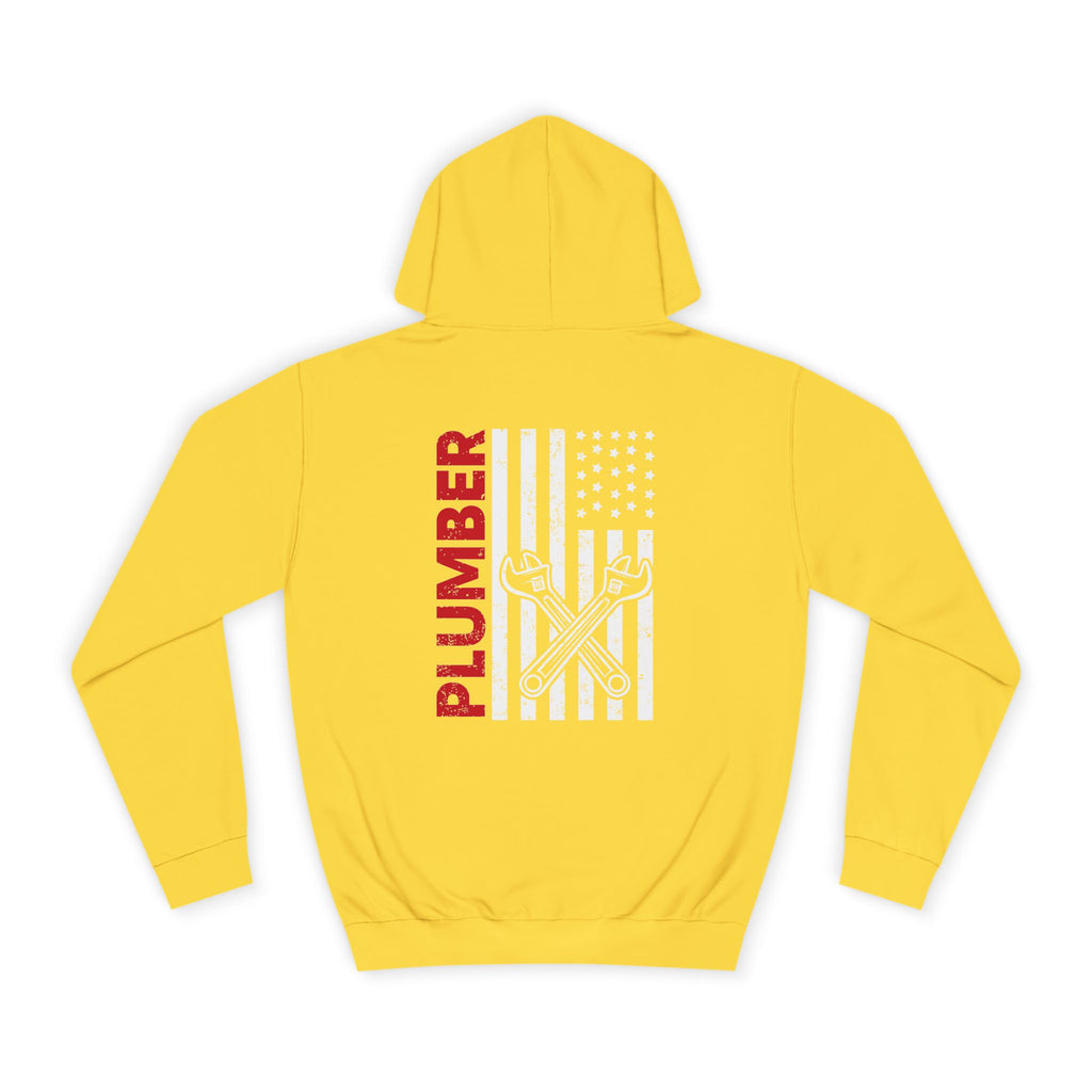 Plumber Flag Hoodie — Tradesman American Flag Plumbing Wrench Hoodie