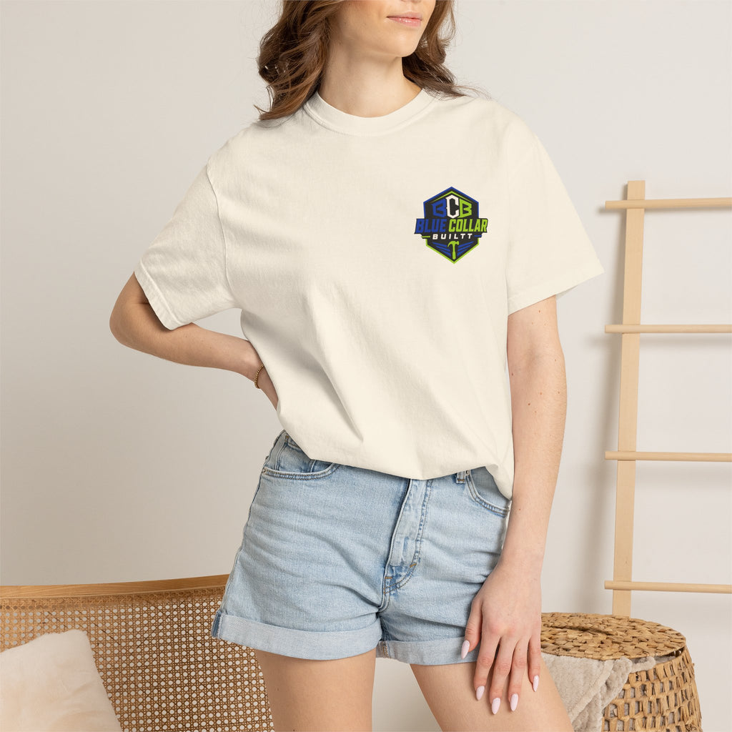 Blue Collar Dollar T-Shirt — "Livin' On That Blue Collar Dollar" Skull & Hard Hat Workwear Tee