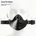 Black Resin Half Mask | Realistic Face Design with Adjustable Straps | Halloween Costume Party Cosplay Decor