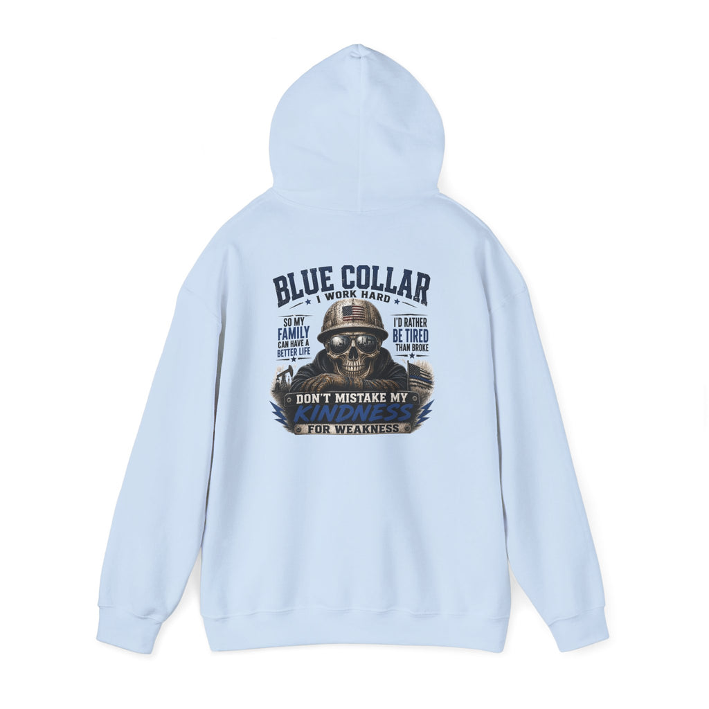 Skull Worker Hoodie – "Don't Mistake My Hard Work for Weakness" Graphic Hooded Sweatshirt