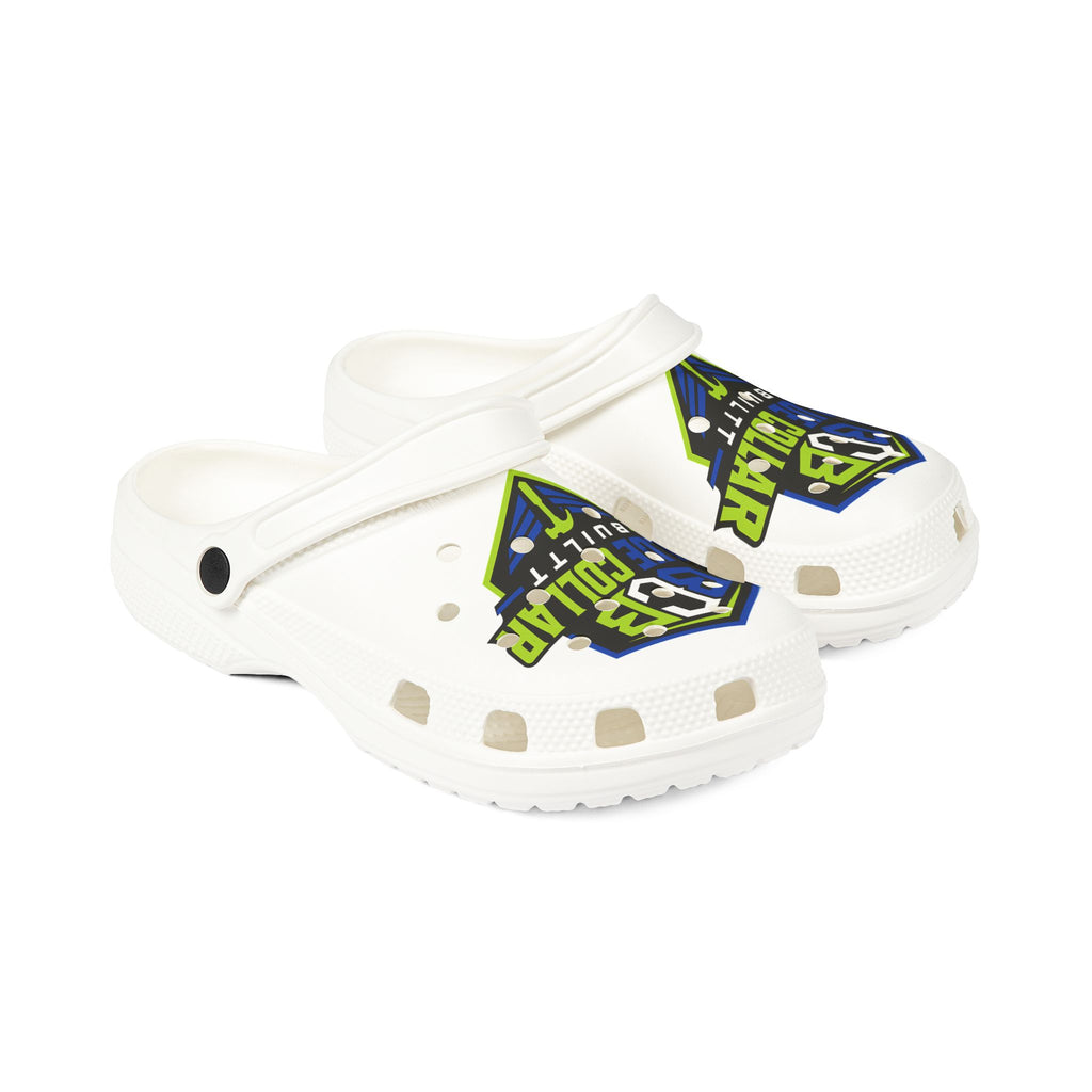 Built to Climb EVA Foam Clogs — Blue Collar Logo Slip-On Shoes