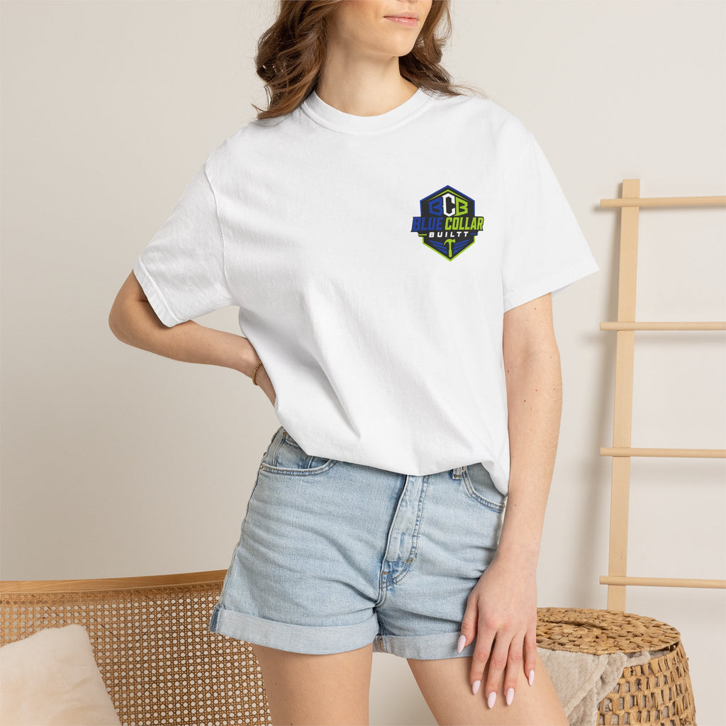 Blue Collar Dollar T-Shirt — "Livin' On That Blue Collar Dollar" Skull & Hard Hat Workwear Tee
