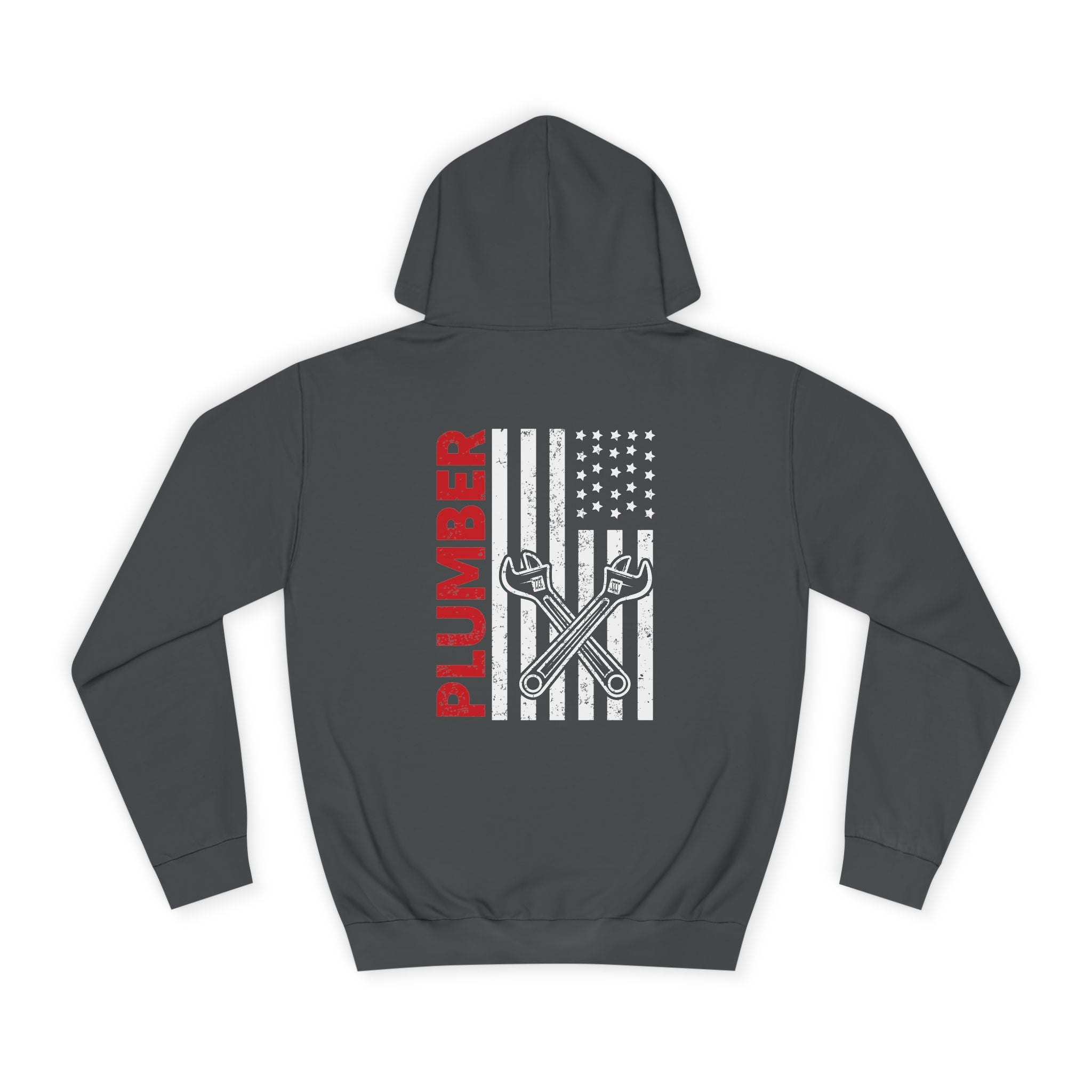 Plumber Flag Hoodie — Tradesman American Flag Plumbing Wrench Hoodie