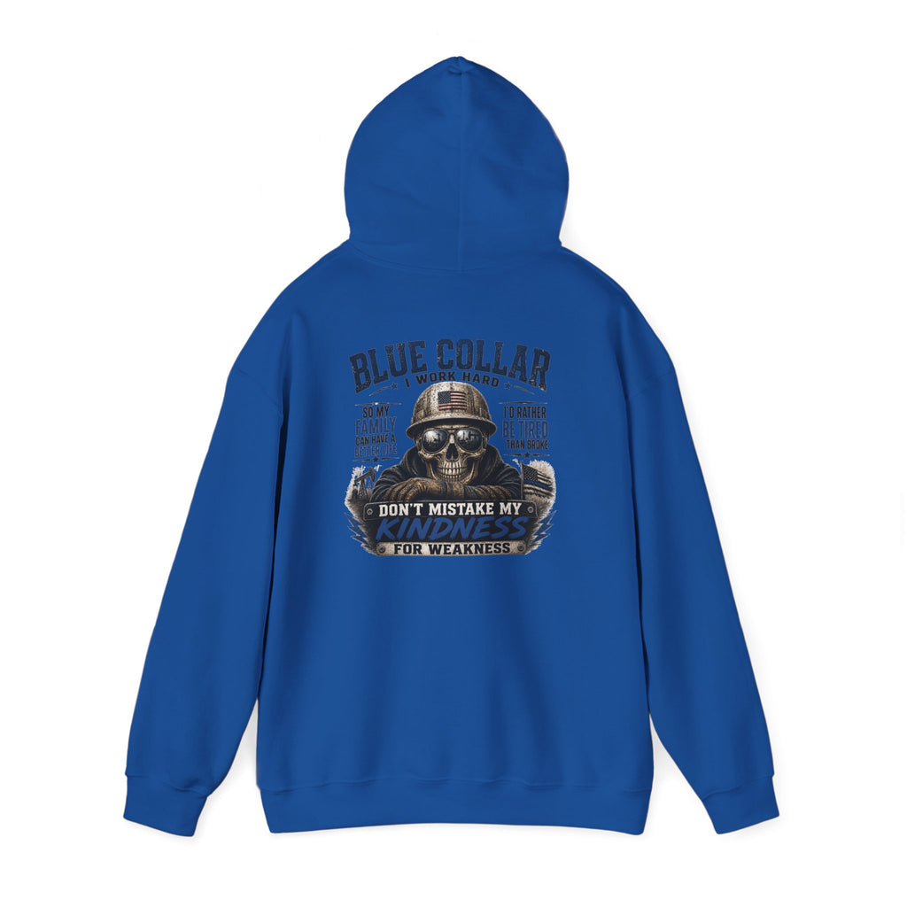 Skull Worker Hoodie – "Don't Mistake My Hard Work for Weakness" Graphic Hooded Sweatshirt