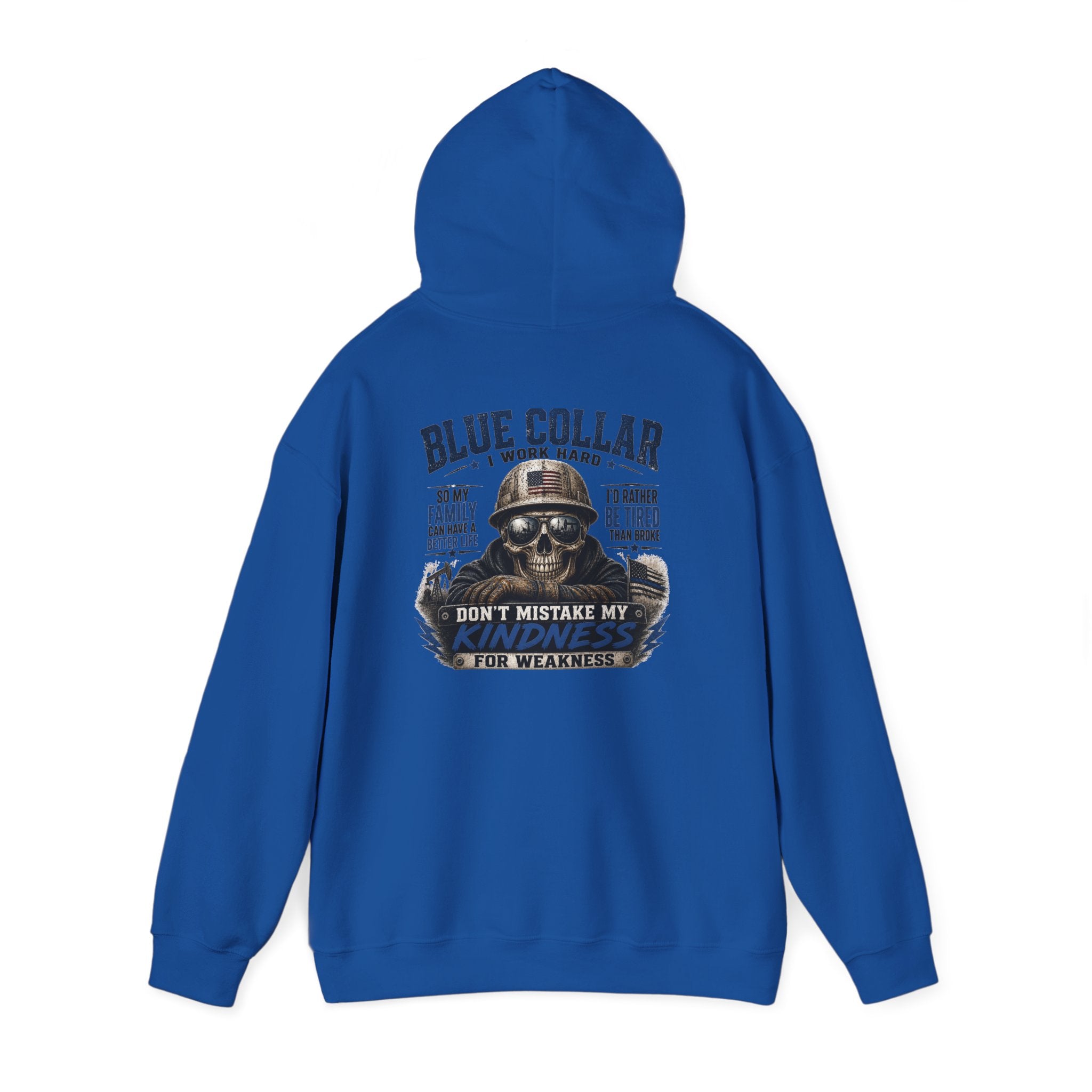 Skull Worker Hoodie – "Don't Mistake My Hard Work for Weakness" Graphic Hooded Sweatshirt