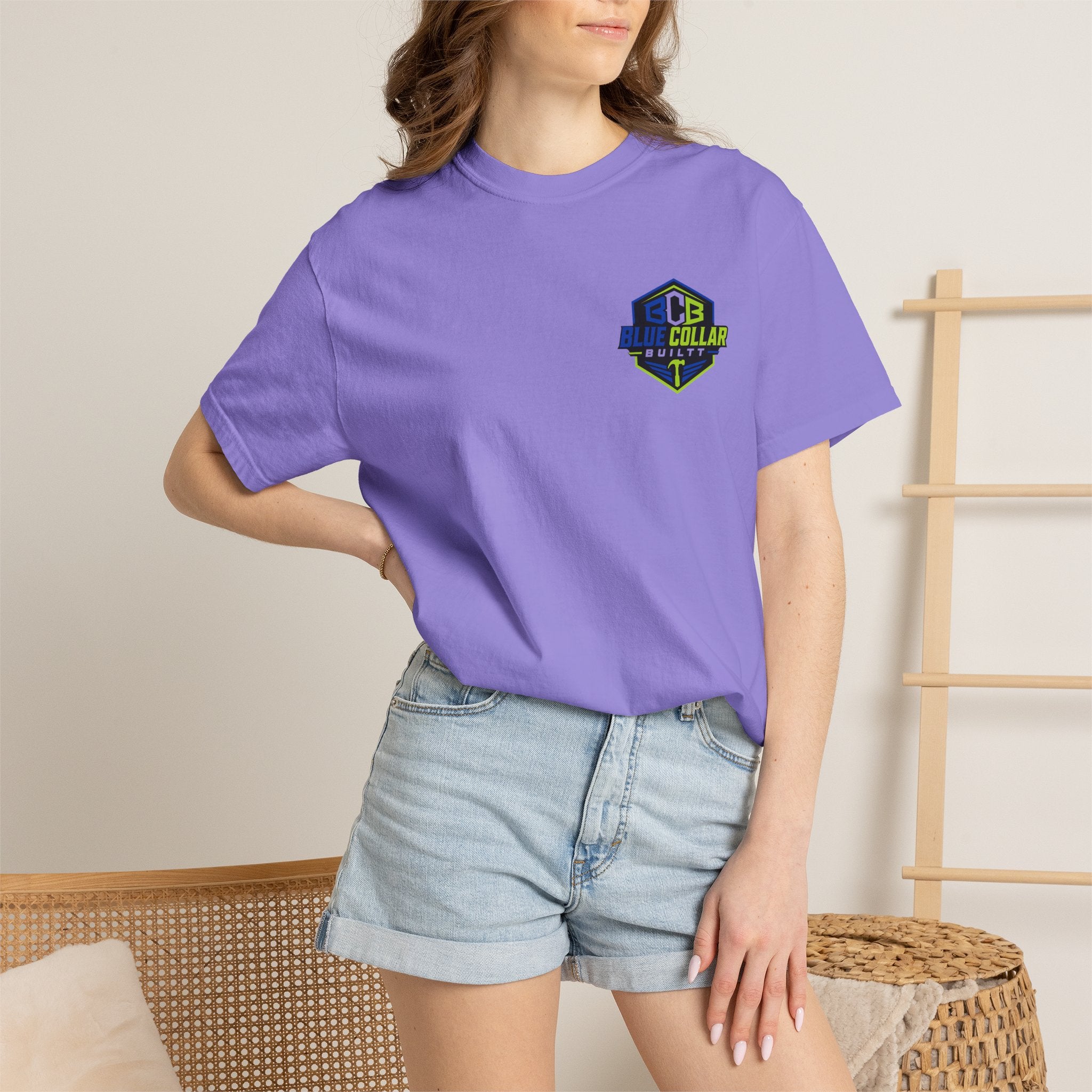 Blue Collar Dollar T-Shirt — "Livin' On That Blue Collar Dollar" Skull & Hard Hat Workwear Tee