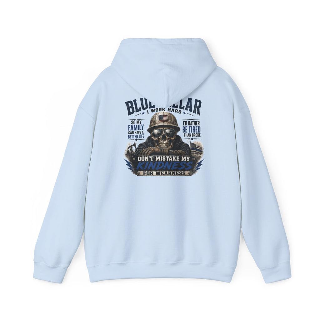 Skull Worker Hoodie – "Don't Mistake My Hard Work for Weakness" Graphic Hooded Sweatshirt