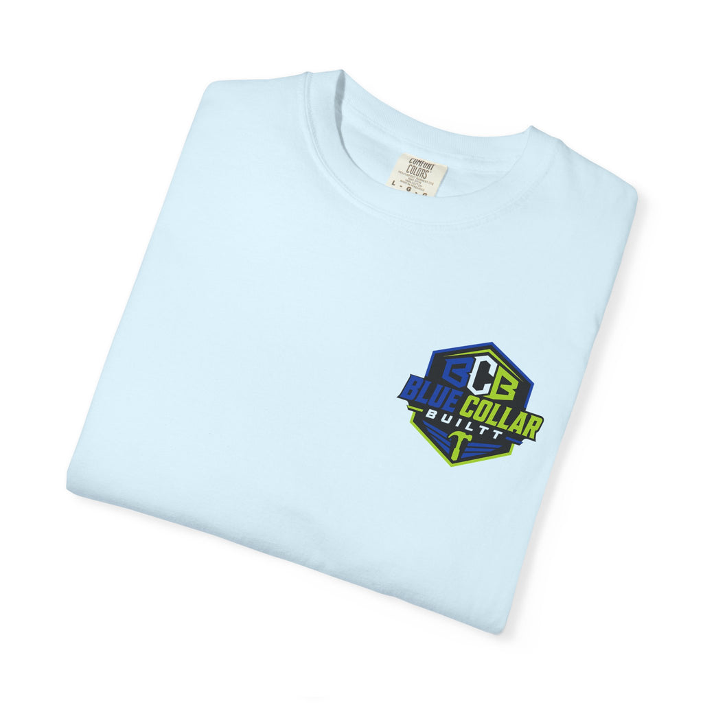 Blue Collar Dollar T-Shirt — "Livin' On That Blue Collar Dollar" Skull & Hard Hat Workwear Tee