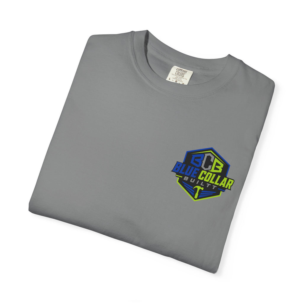 Blue Collar Dollar T-Shirt — "Livin' On That Blue Collar Dollar" Skull & Hard Hat Workwear Tee