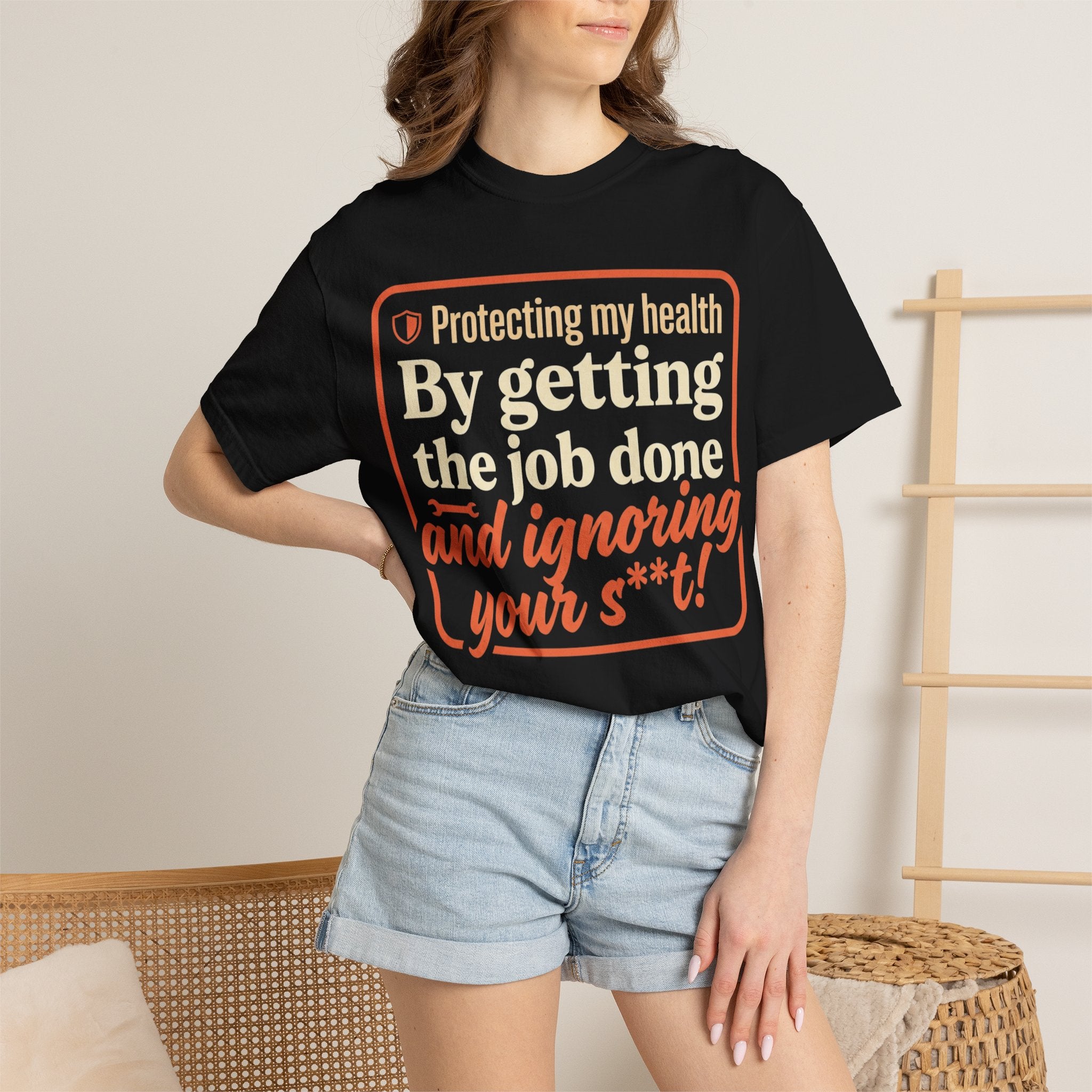 Blue Collar Built T-Shirt — "Protecting My Health By Getting The Job Done" Workwear Tee