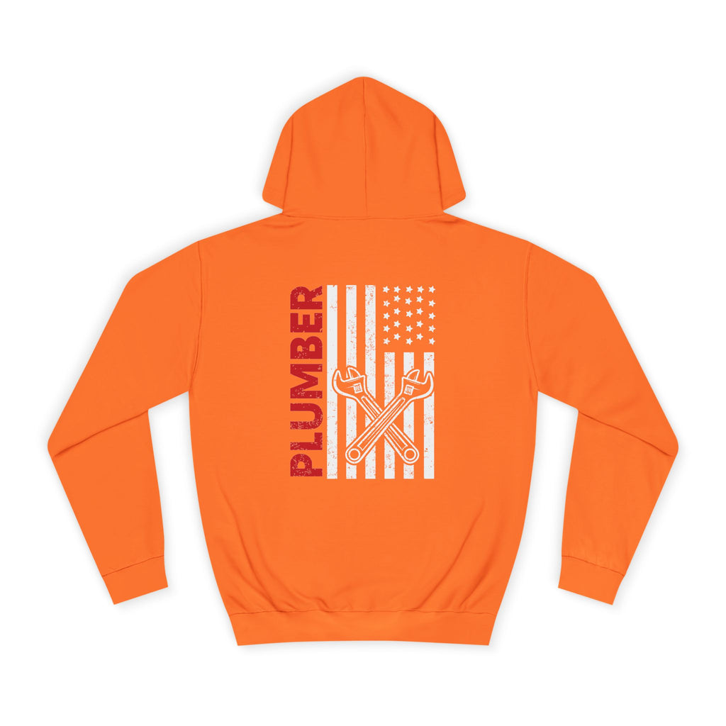 Plumber Flag Hoodie — Tradesman American Flag Plumbing Wrench Hoodie