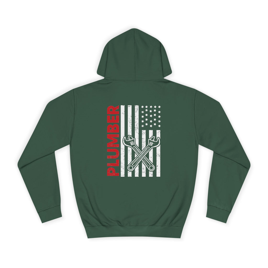 Plumber Flag Hoodie — Tradesman American Flag Plumbing Wrench Hoodie