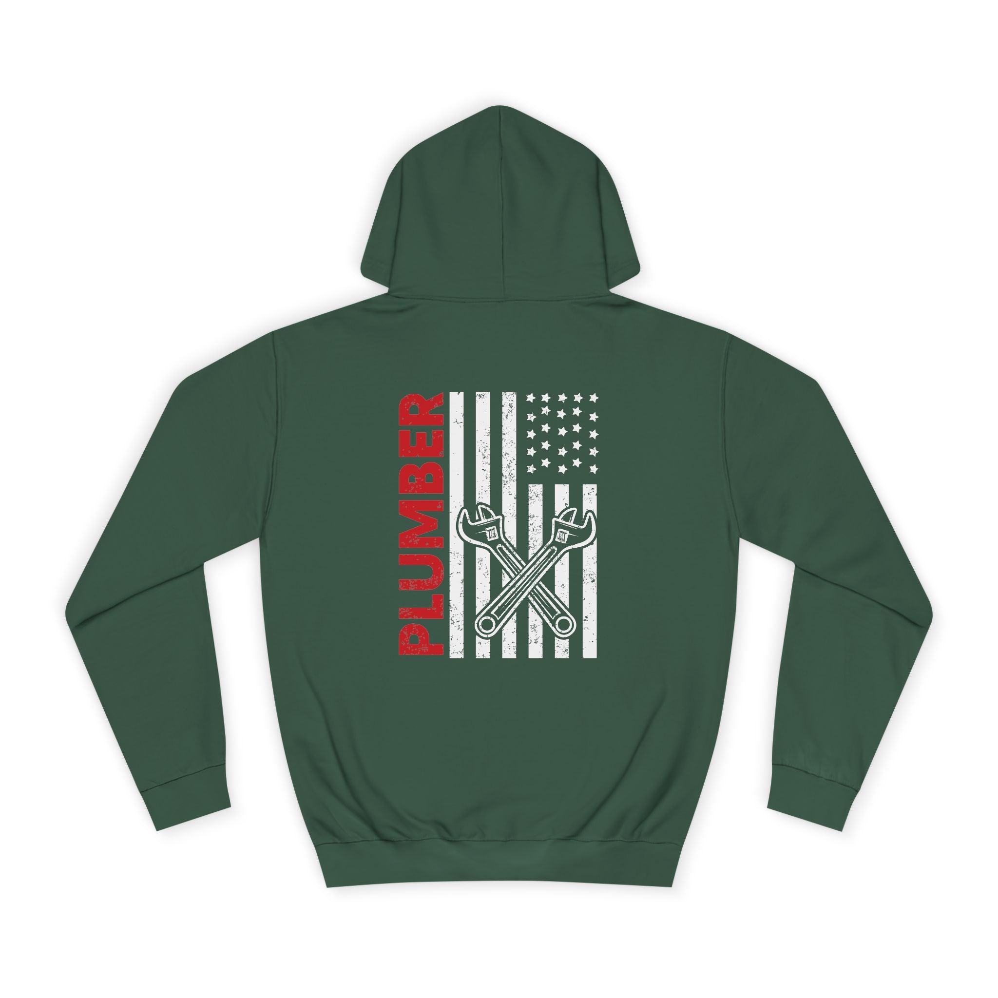 Plumber Flag Hoodie — Tradesman American Flag Plumbing Wrench Hoodie