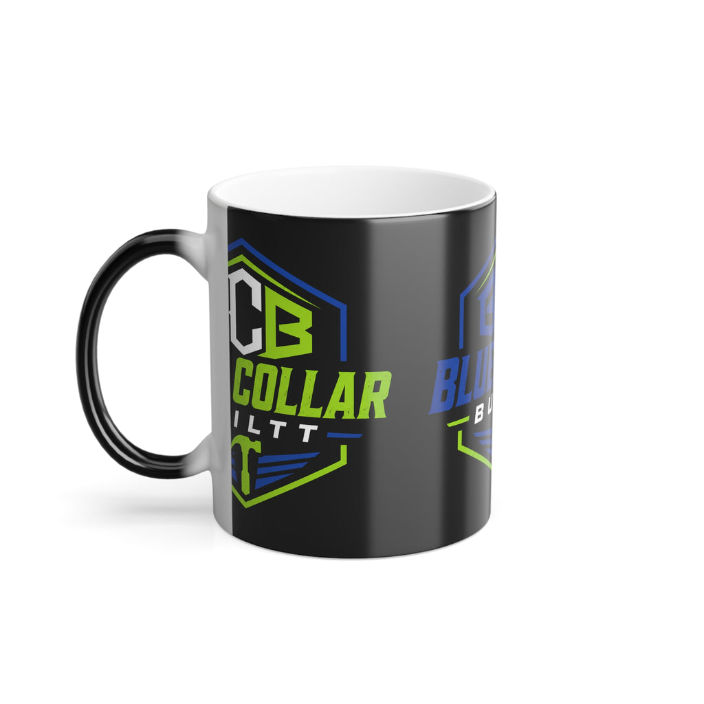 Color-Changing Mug — "Blue Collar Built" 11oz Heat Reveal Coffee Mug