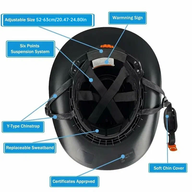 Full-Brim Cowboy Hard Hat with Goggles, ANSI-Certified Safety Helmet for Outdoor.